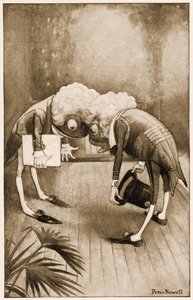 "Ambos hicieron una reverencia y sus rizos se enredaron", ilustración para Las aventuras de Alicia en el país de las maravillas de Lewis Carroll, 1901